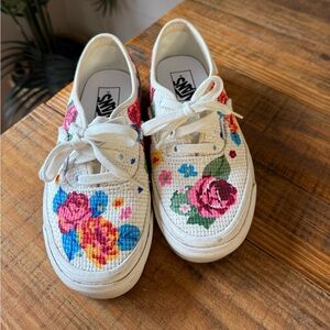 Authentic Vans Floral Crosstitch